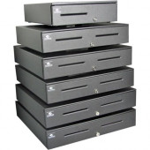 Apg Cash Drawer Series 4000 1816 Cash Drawer - Dual Media Slot, Stainless Steel - Black - Printer Driven - 4.1" H x 18" W x 16.7" D - TAA Compliance JD320-BL1816-C-K2