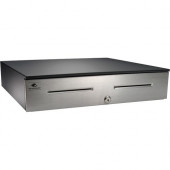 Apg Cash Drawer Series 4000 1816 Cash Drawer - 5 Bill x 5 Coin - Dual Media Slot, Stainless Steel - Black - USB - 4.4" H x 18" W x 16.7" D - TAA Compliance JD554A-BL1816-C