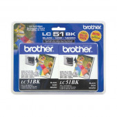 Brother Black Ink Cartridge Twin Pack (2 Pack of OEM# LC51BK) (2 x 500 Yield) LC512PKS