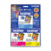 Brother C/M/Y Ink Cartridge Combo Pack (Includes 1 Each of OEM# LC51C, LC51M, LC51Y) (3 x 400 Yield) LC513PKS