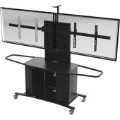 Video Furniture International VFI MC1000 Series Metal Cart - 280 lb Capacity - 4 Casters - 5" Caster Size - Metal - 84" Width x 23.8" Depth x 64" Height - Black MC1000-D