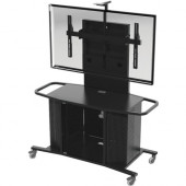 Video Furniture International VFI MC1000 Series Metal Cart - 280 lb Capacity - 4 Casters - 5" Caster Size - Metal - 54.8" Width x 23.8" Depth x 64" Height - Black MC1000-S