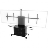 Video Furniture International VFI MC1000 Series Metal Cart - 280 lb Capacity - 4 Casters - 5" Caster Size - Metal - 106" Width x 23.8" Depth x 64" Height - Black MC1000-XLD