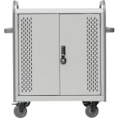 Bretford 36-Unit Device Cart - Lockable Handle - 4 Casters - 5" Caster Size - Polypropylene, Steel, Stainless Steel - 41" Width x 26" Depth x 43" Height - Concrete - For 36 Devices - TAA Compliance MDMTAB36-90D