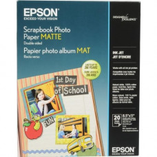 Epson PremierArt Inkjet Photo Paper - 98% Opacity - Letter - 8 1/2" x 11" - 205 g/m² Grammage - Matte - 20 Sheet - White SCR1002