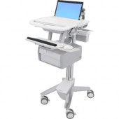 Ergotron StyleView Laptop Cart, 1 Tall Drawer (1x1) - 1 Drawer - 4 Casters - Plastic, Aluminum, Zinc Plated Steel - Aluminum SV43-11B0-0