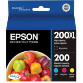 Epson DURABrite 200XL/200 (T200XL-BCS) Original Ink Cartridge - Multi-pack - Black, Cyan, Magenta, Yellow - Inkjet - High Yield - 1 Each T200XL-BCS