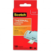 3m Scotch Thermal Laminating Pouches - Laminating Pouch/Sheet Size: 2.30" Width x 3.70" Length x 5 mil Thickness - Glossy - for Business Card, Photo, Document, Lists, Coupon, Punch Card - Double Sided, Moisture Resistant, Photo-safe - Clear - 10