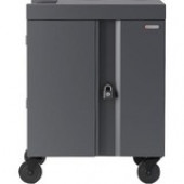 Bretford CUBE Cart - 2 Shelf - Push Handle Handle - 4 Casters - Steel, Polypropylene - 30" Width x 26.5" Depth x 37.5" Height - Black Pumice - For 32 Devices - TAA Compliance TVC32PAC-BP
