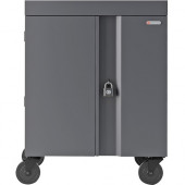 Bretford CUBE Cart - 2 Shelf - 4 Casters - 5" Caster Size - Steel - 30" Width x 26.5" Depth x 37.5" Height - Platinum - For 36 Devices - TAA Compliance TVC36PAC-PM
