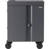 Bretford Pre-wired CUBE Cart - 2 Shelf - 5" Caster Size - Steel - 30" Width x 26.5" Depth x 37.5" Height - Charcoal - For 36 Devices - TAA Compliance TVC36USBC-CK