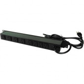 C2g 15ft Wiremold Rack Mount 8-Outlet 120v/15a Lighted Switch Power Strip - 8 x AC Power - 15 A Current - 120 V AC Voltage - Rack-mountable 16292