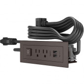 C2g Wiremold Radiant Furniture Power Switching Power Unit - Brown - 2 x AC Power, 2 x USB - 3.10 A Current - Surface-mountable - Brown 16357