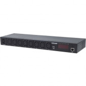 Intellinet Network Solutions 19 Inch Intelligent Power Distribution Unit (PDU), 8 C13 Output, Monitors Power, Temperature and Humidity, Rear C20 Input - Power Cycle of Each Port via Web Interface 163682
