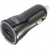 C2g 1-Port USB Car Charger, 2.4A Output - 12 V DC, 24 V DC Input - 5 V DC/2.40 A Output 21068