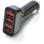 C2g Smart 3-Port USB Car Charger, 4.8A Output - 12 V DC, 24 V DC Input - 5 V DC/4.80 A Output 21071