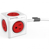 Allocacoc PowerCube Extended 3m - 5 x AC Power - 9.84 ft Cord - Wall-mountable/Desk-mountable - White 4324/USEXPC