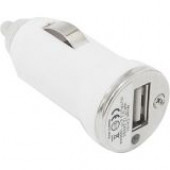 4XEM Universal USB Car Charger For iPhone/iPod/USB Devices (White) - 5 V DC/1 A Output - WEEE Compliance 4XMINICHARGE