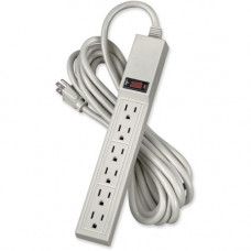 Fellowes 6 Outlet Power Strip with 15&#39;&#39; Cord - 3-prong - 6 x AC Power - 15 ft Cord - 110 V AC Voltage - Strip, Wall Mountable - Platinum 99026