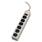 Fellowes 6 Outlet Metal Power Strip - 3-prong - 6 x AC Power - 6 ft Cord - 110 V AC Voltage - Strip - Platinum 99027