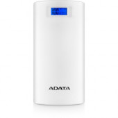 A-Data Technology  Adata P20000D Power Bank - For USB Device, Mobile Device, Smartphone, Tablet PC - Lithium Ion (Li-Ion) - 20000 mAh - 2.10 A - 5 V DC Output - 5 V DC Input - 3 x - White AP20000D-DGT-5V-CWH