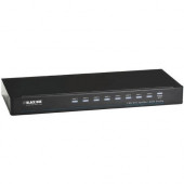 Black Box DVI-D Splitter with Audio and HDCP, 1 x 8 - Audio Line In - Audio Line Out - DVI In - DVI Out - RoHS, TAA, WEEE Compliance AVSP-DVI1X8