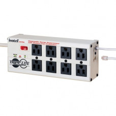 Tripp Lite Isobar Surge Protector Metal RJ11 8 Outlet 12'' Cord 3840 Joules - Receptacles: 8 x NEMA 5-15R - 3840J - RoHS, TAA Compliance ISOTEL8ULTRA