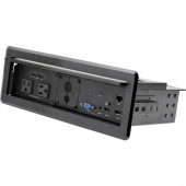 Startech.Com Conference Table Box for AV Connectivity & Charging, 4K HDMI/DP or VGA, GbE, Audio, Power Center w/ 2x USB & 2x UL AC Outlets - Charging Station and AV Conference table connectivity for HDMI/DP/VGA laptops to connect to HDMI displays 