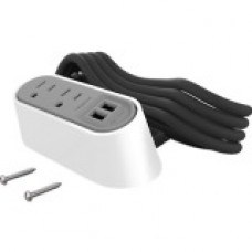 Chief Desktop Power Center, 2 AC, 2 USB-A, White - 2 x AC Power, 2 x USB - 6 ft Cord - 15 A Current - Desktop - White KRADPC22W