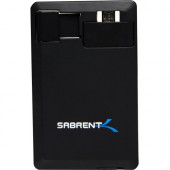 Sabrent Power Card USB Power Bank Charger - 400mAh - For Smartphone, USB Device - 400 mAh - 400 mA - 5 V DC Output - 5 V DC Input - Black PB-RSCC-PK20