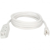 Qvs 3-Outlet 3-Prong 15ft Power Extension Cord - NEMA 5-15P - 3 x NEMA 5-15R - 15 ft Cord - 13 A Current - 120 V AC Voltage - 1625 W - Hanging/Wall-mountable - White PC3PX-15WH