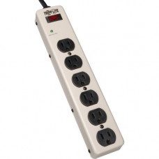 Tripp Lite Waber Surge Protector Power Strip Metal 6 Outlet 6'' Cord - Receptacles: 6 x NEMA 5-15R - 900J PM6NS
