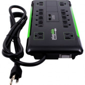 Plugable 12 AC Outlet Surge Protector with Built-In 10.5W 2-Port USB Charger - 12 x AC Power, 2 x USB - 1800 VA - 4320 J - 120 V AC Input PS12-USB2B