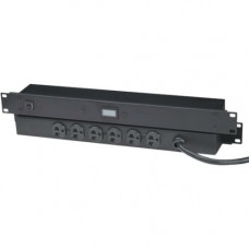 Black Box 20-Amp Power Strip with Digital Ammeter, Rackmount - NEMA 5-20P - 6 x NEMA 5-20R - 5.91 ft Cord - 20 A Current - 125 V AC Voltage - Rack-mountable PS365A-R2