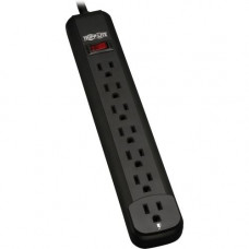 Tripp Lite Power Strip 120V 5-15R 7 Outlet 12'' Cord 5-15P Black - NEMA 5-15P - 7 x NEMA 5-15R - 12 ft Cord - 120 V AC Voltage - 1800 W - Wall Mountable - TAA Compliance PS712B