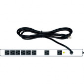 Middle Atlantic Products Essex Power Strip, 8 Outlet - NEMA 5-15P - 8 x AC Power - 9 ft Cord - 15 A Current - 120 V AC Voltage - Rack-mountable - Silver, Black PWR-8-V