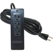 Video Furniture International VFI Surface Mounted 3-Outlet 120V Power Bar with 10 ft. Cord - 3 x AC Power, 1 x RJ-45 - 10 ft Cord - 12 A Current - 120 V AC Voltage SF-PB3