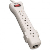 Tripp Lite Surge Protector Power Strip 120V 7 Outlet RJ11 7'' Cord 2520 Joules - 7 x NEMA 5-15R - 1800 VA - 2520 J - 120 V AC Input - 120 V AC Output SUPER7TEL