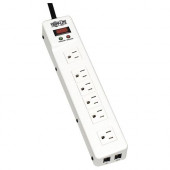 Tripp Lite Surge Protector Power Strip 120V RJ11 RT Angle 6 Outlet Metal 15'' Crd - Receptacles: 6 x NEMA 5-15R - 1340J TLM626TEL15