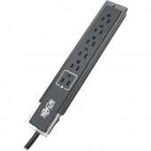 Tripp Lite Surge Protector Power Strip 6 Outlet Tel/Modem 6 '' Cord Black - 6 x NEMA 5-15R - 1800 VA - 1440 J - 120 V AC Input - Phone/DSL TLP606SSTELB