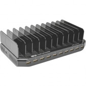 Tripp Lite 10-Port USB Charging Station Hub w Adjustable Storage Tablet / Smartphone / iPad / Iphone 5V 21A 105W - 12 V DC Input Voltage - 5 V DC Output Voltage - 2.40 A Output Current - TAA Compliance U280-010-ST