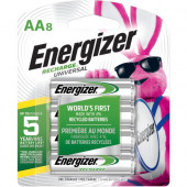 Energizer Recharge Universal Rechargeable AA Batteries, 8 Pack - For Multipurpose - Battery Rechargeable - AA - 1.2 V DC - Nickel Metal Hydride (NiMH) - 8 / Pack UNH15BP-8