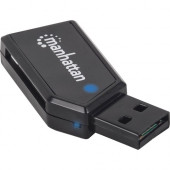 Manhattan Mini Hi-Speed USB 2.0 24-in-1 Multi-Card Reader/Writer - Compatible with SecureDigital (SD), MultiMedia memory cards (MMC) and microSD - RoHS, WEEE Compliance 101677