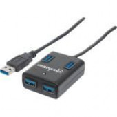 Manhattan SuperSpeed USB 3.0 Hub - USB - External - 4 USB Port(s) - 4 USB 3.0 Port(s) - PC, Mac - RoHS, WEEE Compliance 162296