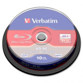 Verbatim BD-RE 25GB 2X with Branded Surface - 10pk Spindle Box - 25GB - 10pk Spindle 43694
