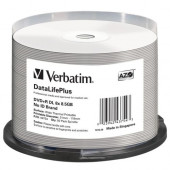 Verbatim DVD+R DL 8.5GB 8X DataLifePlus White Thermal Printable, Hub Printable - 50pk Spindle - 120mm - Printable - Thermal Printable 43754