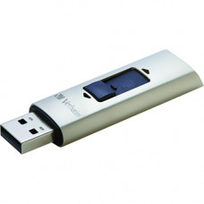 Verbatim 128GB Store ''n'' Go Vx400 USB 3.0 Flash Drive - Silver - 128 GB - USB 3.0 - Silver - 1Each - TAA Compliance 47690