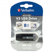 Verbatim 8GB USB 3.0 Store 'n' Go V3 Flash Drive - Black - TAA Compliance 49171