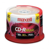 Maxell CD Recordable Media - CD-R - 32x - 700 MB - 30 Pack Spindle - 120mm - 1.33 Hour Maximum Recording Time 625335