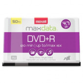 Maxell DVD Recordable Media - DVD+R - 16x - 4.70 GB - 50 Pack Spindle - 120mm - 2 Hour Maximum Recording Time - TAA Compliance 639013